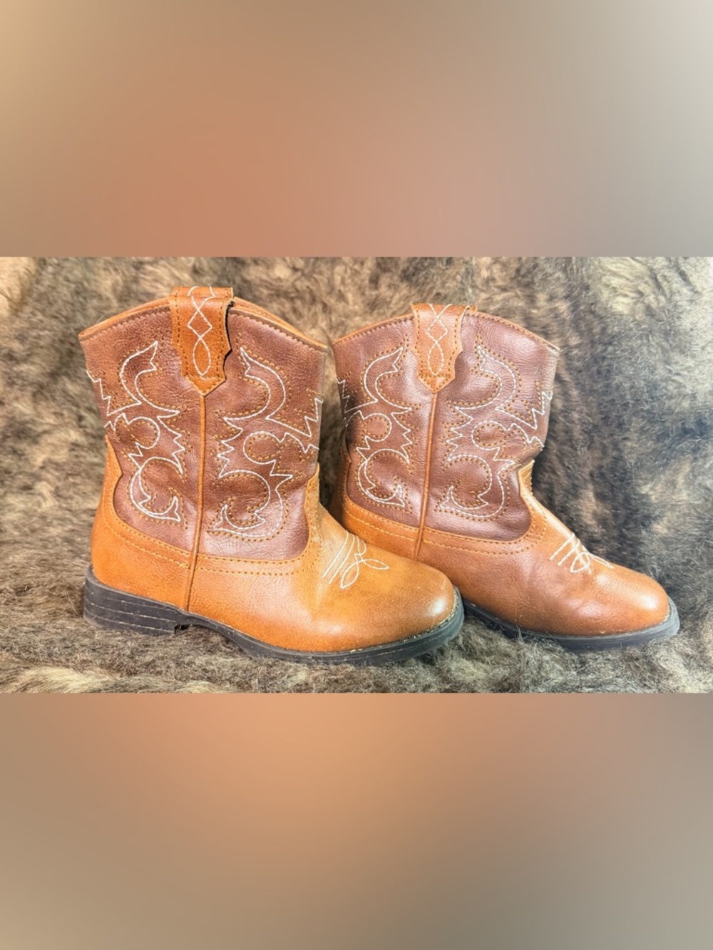 wonder nation Brown Kids Western Pull-On Boots - Picture 4 of 5